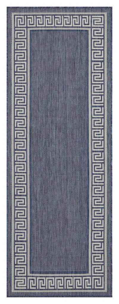 Sunshine GC HAR2001 Blue 2x7 Feet Indoor Outdoor Area Rug Durable Polyester icona home decor
