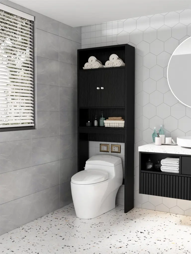 Home Bathroom Shelf Over Toilet Space Saver Storage Organizer d-n furniture