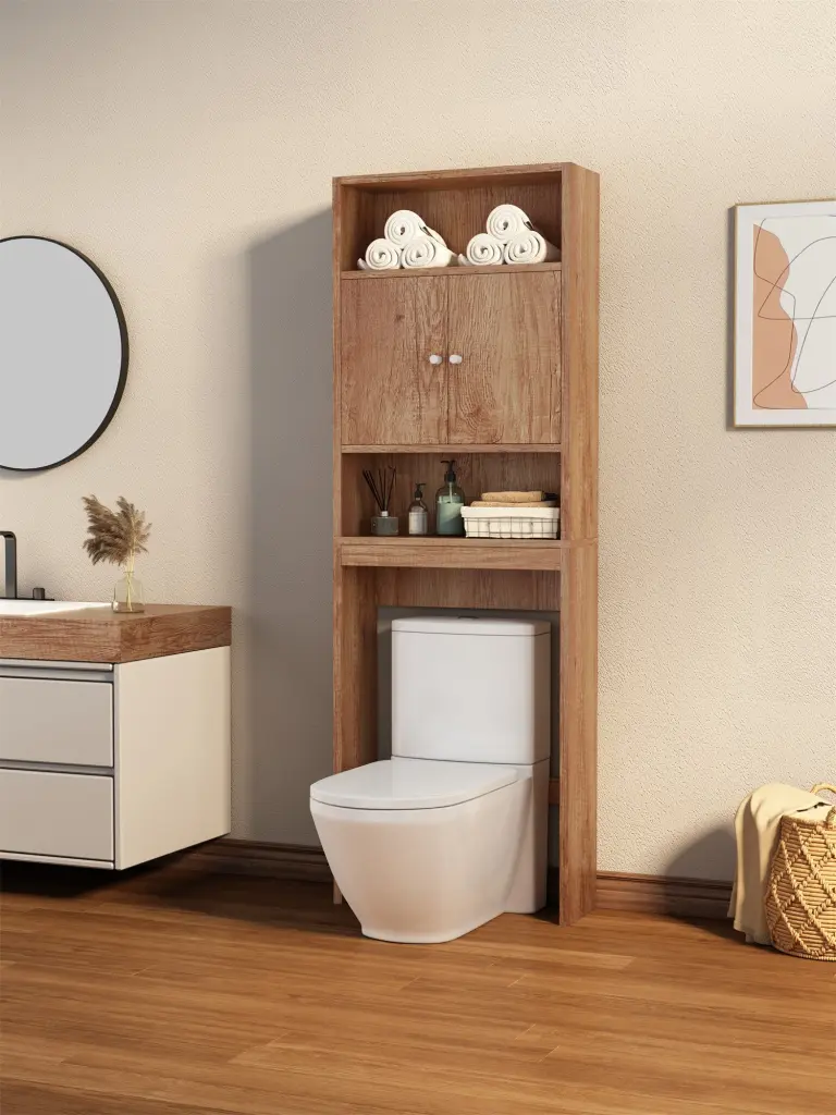 Home Bathroom Shelf Over Toilet Space Saver Storage Organizer White d-n furniture