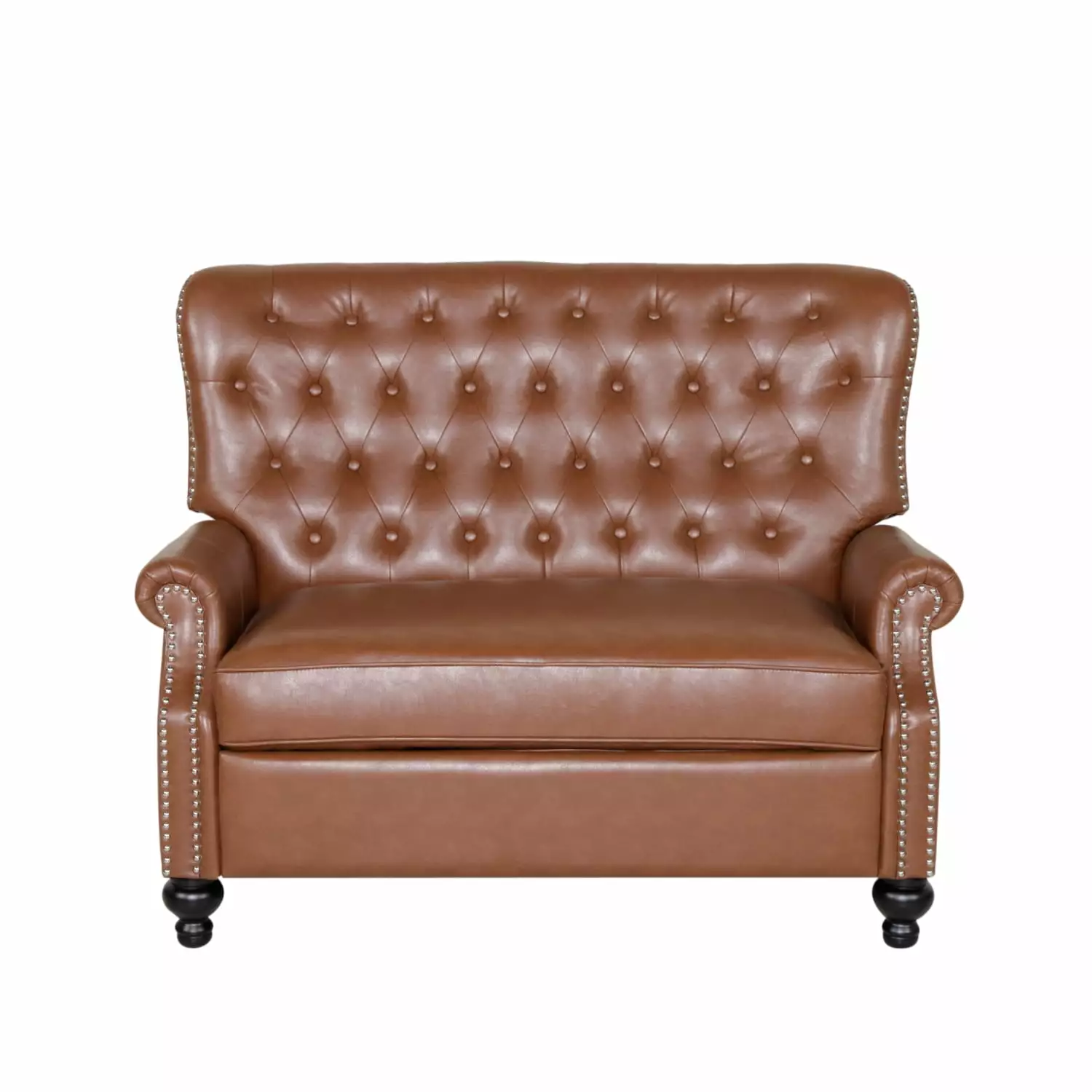 Miekor Furniture Oversize Faux Leather Recliner Light Brown B3A818 - Large Comfortable Chair