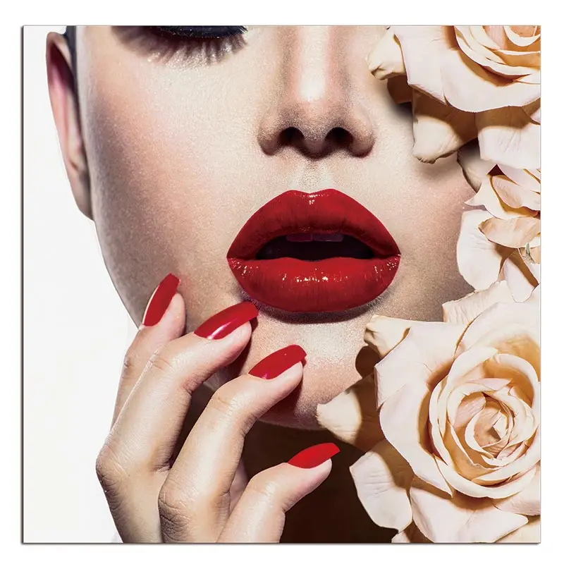 Oppidan Home Rose Lips Acrylic Wall Art 40 H X 40 W Multicolor Acrylic furnings