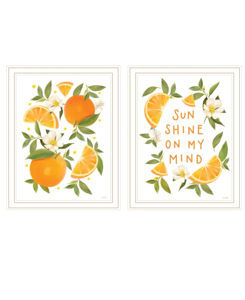Sunshine On My Mind Oranges Framed Wall Art Living Room trendy decor 4u