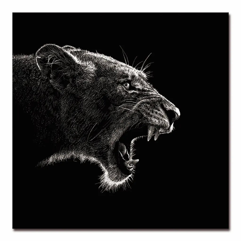 Oppidan Home Roaring Lioness Acrylic Wall Art 40x40 Inches Multicolor furnings