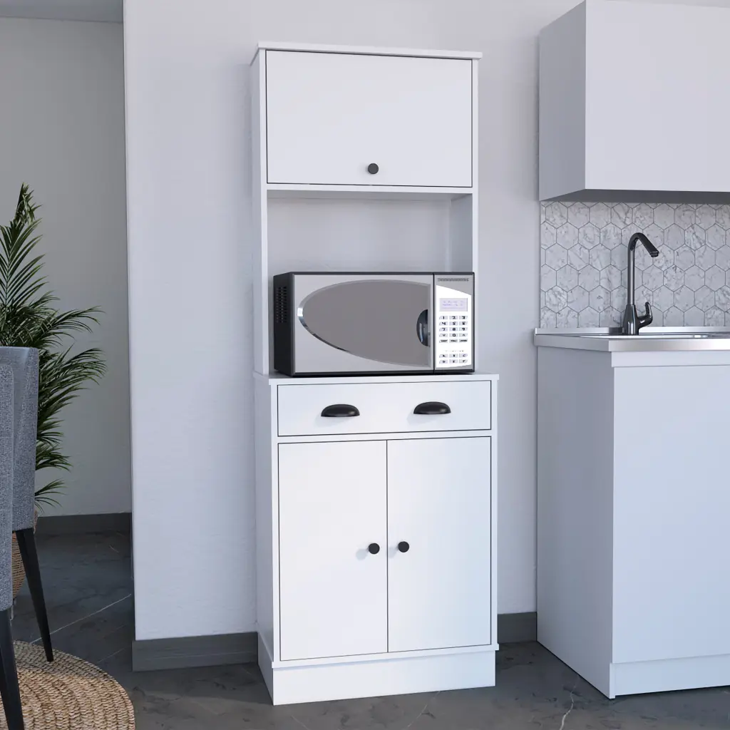 Tampa Kitchen Pantry Drawer and 2 Cabinets White Modern Storage Cabinet rta mubles colombia