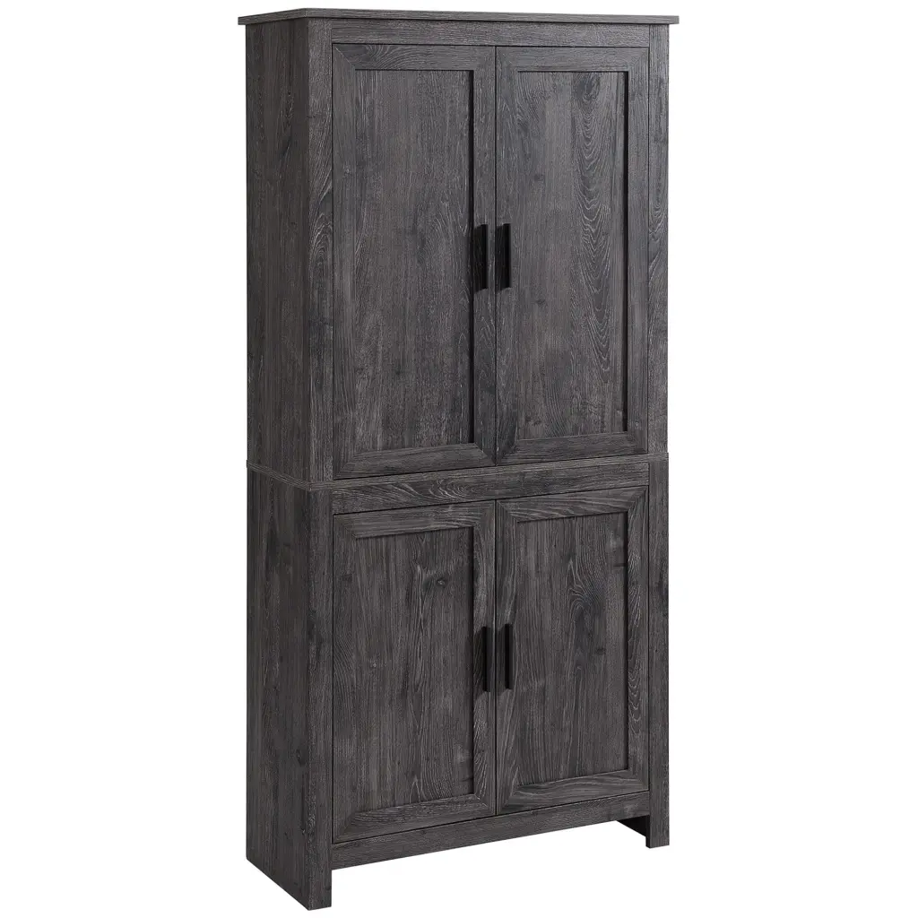 64 Inch 4 Door Kitchen Pantry Freestanding Storage Cabinet 3 Adjustable Shelves aosom business