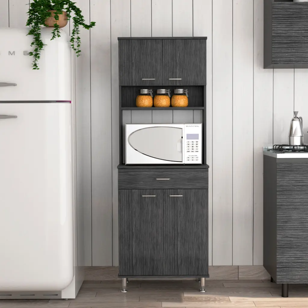 Bay Area Pantry Two Door Cabinets One Drawer and Four Adjustable Metal Shelves fm furniture