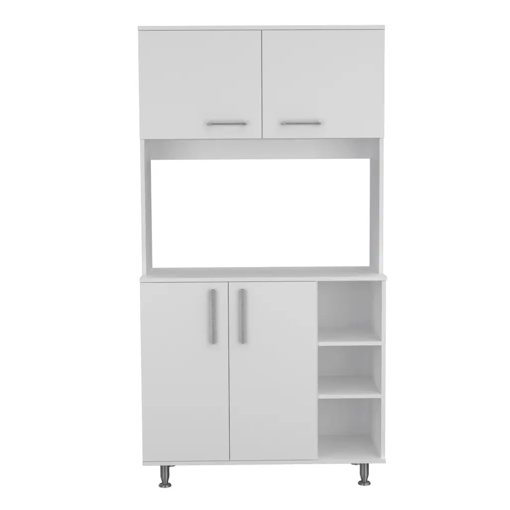 Bayshore 3 Shelf Pantry Cabinet White Particle Board furniture max