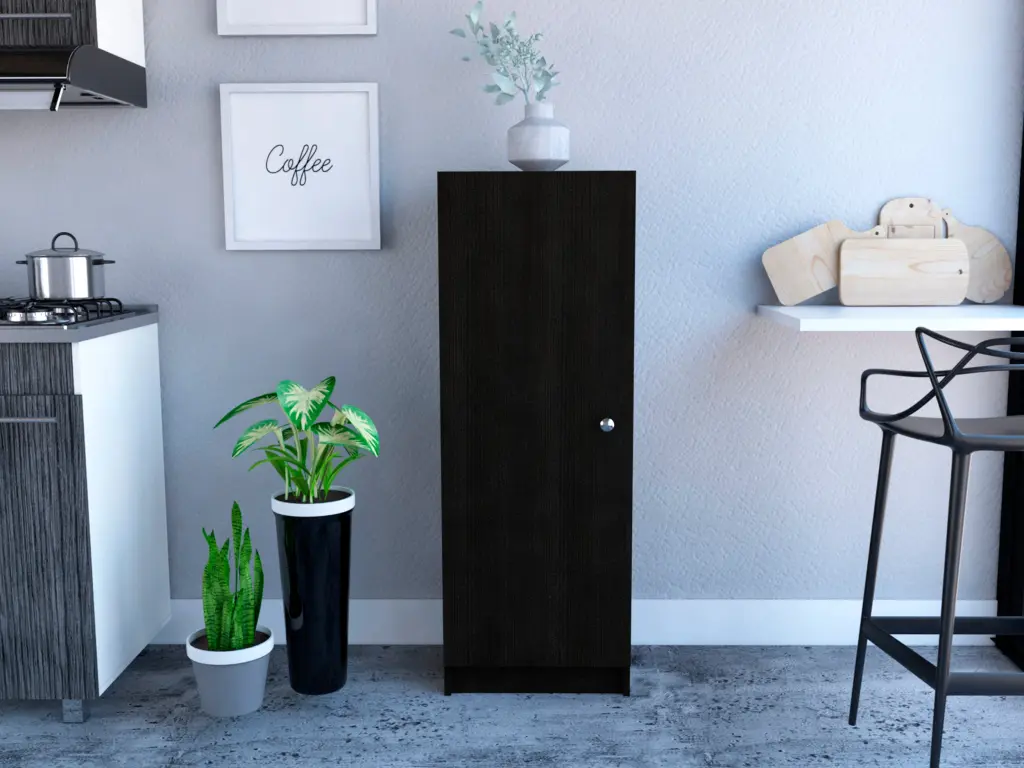 Richmond Rectangle Pantry Cabinet Black Wengue Particle Board furniture max