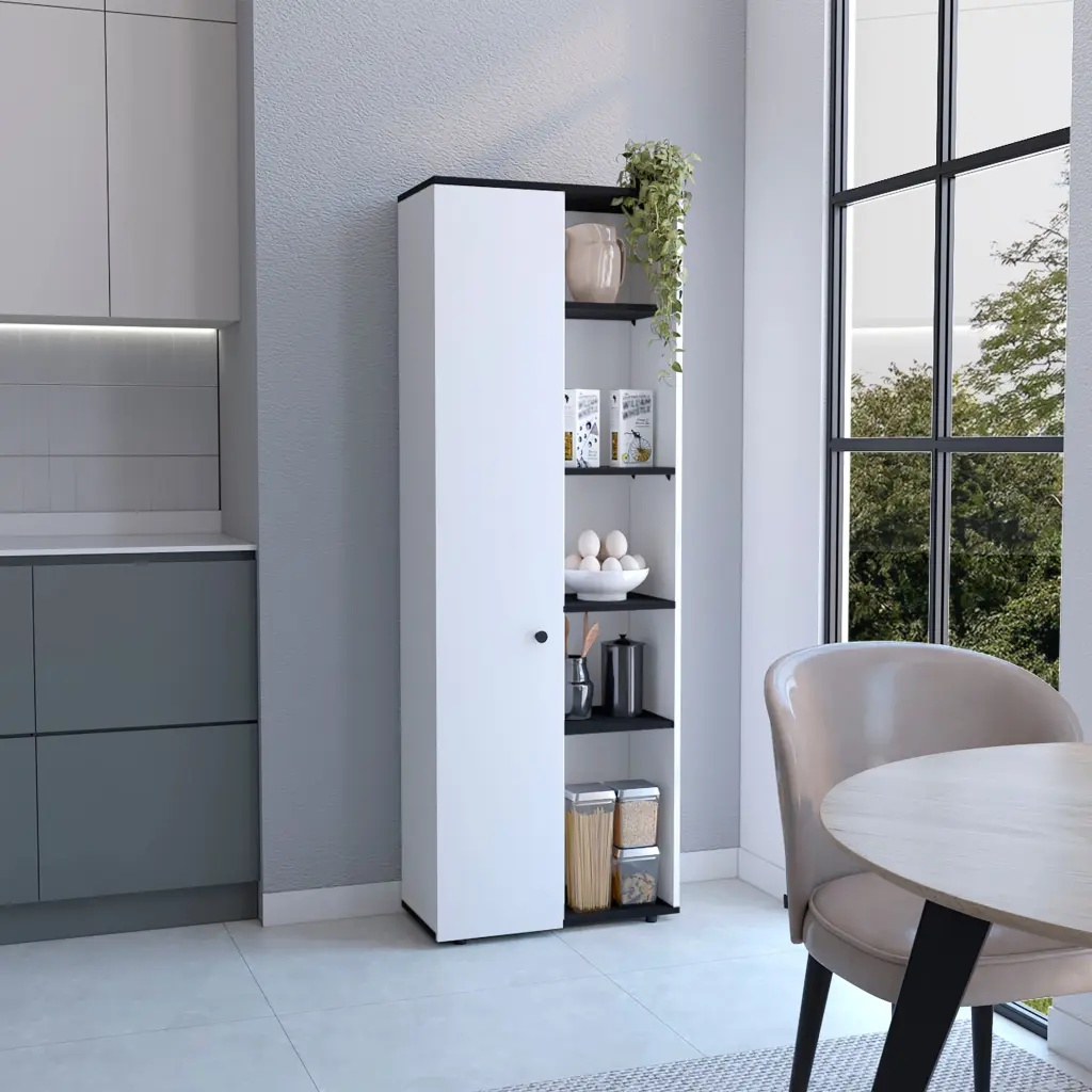 Hoyt Kitchen Pantry Storage Cabinet Five Interior and Exterior Shelves rta mubles colombia