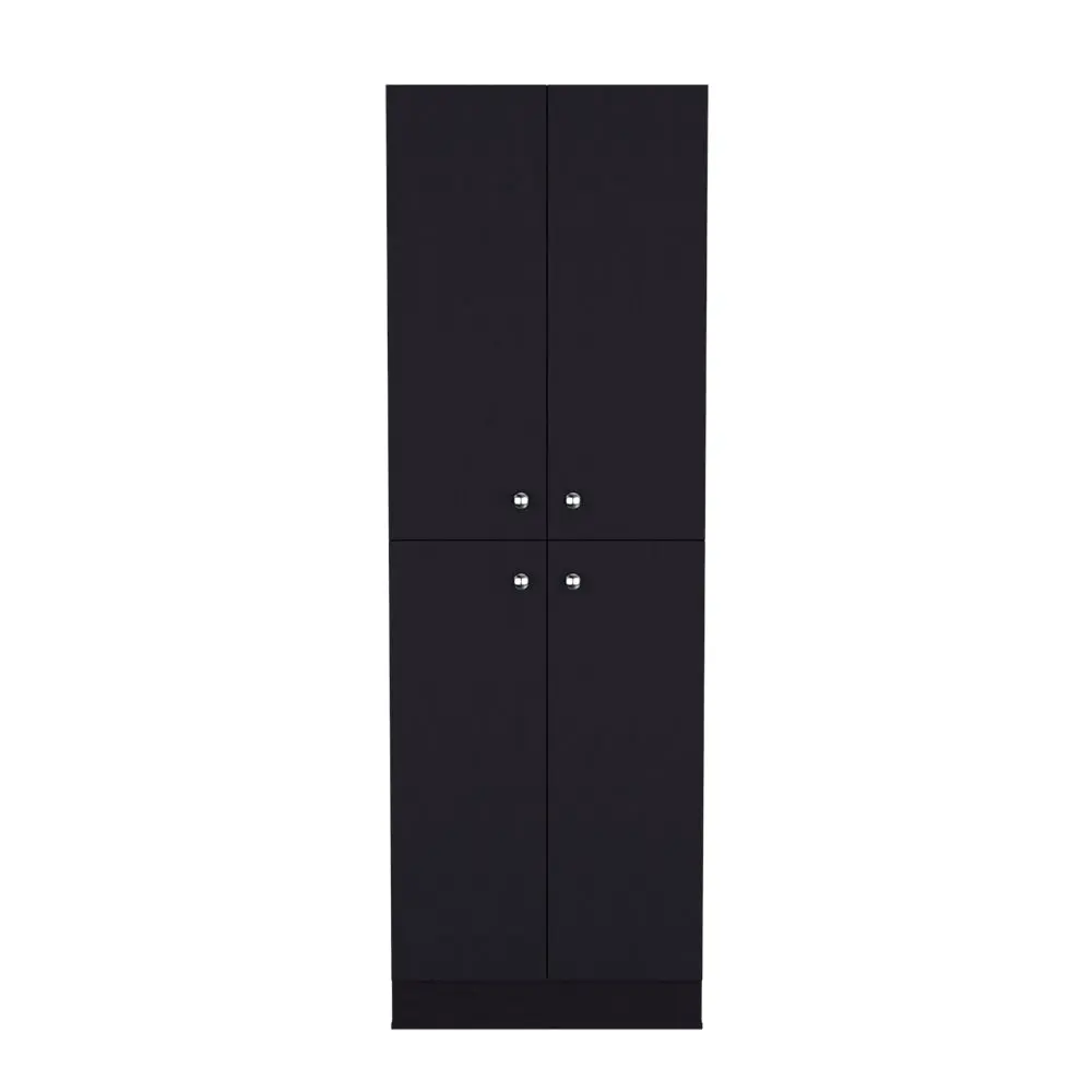 Pantry Cabinet Coahoma Black Kitchen Storage Particle Board treevol furniture