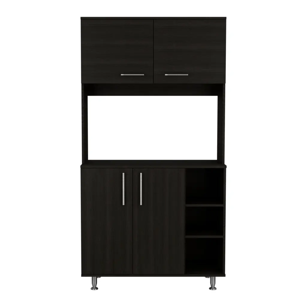 Pantry Cabinet Delaware Kitchen Black Particle Board Storage treevol furniture