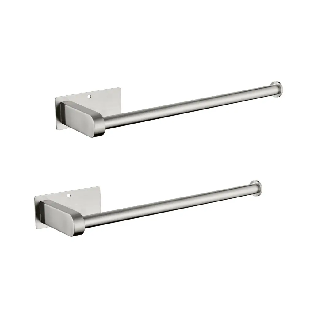 2 Pack Paper Towel Holder Wall Mount Self Adhesive or Drilled Kitchen Accessory w2287