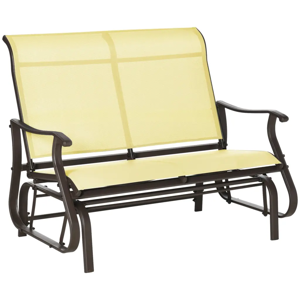 Outsunny 2 Person Outdoor Glider Bench Patio Loveseat Chair Steel Frame aosom business