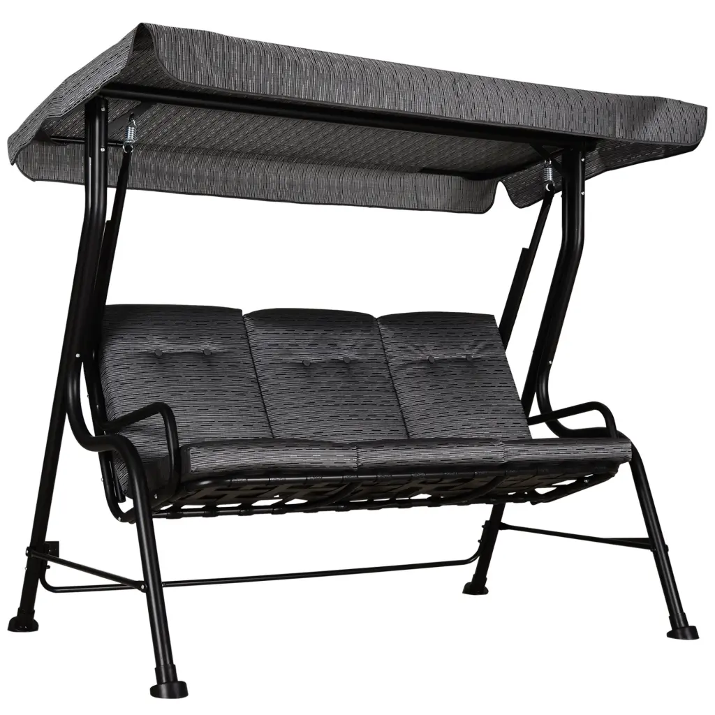 Outsunny 3 Seat Patio Swing Chair Outdoor Glider Adjustable Canopy aosom business