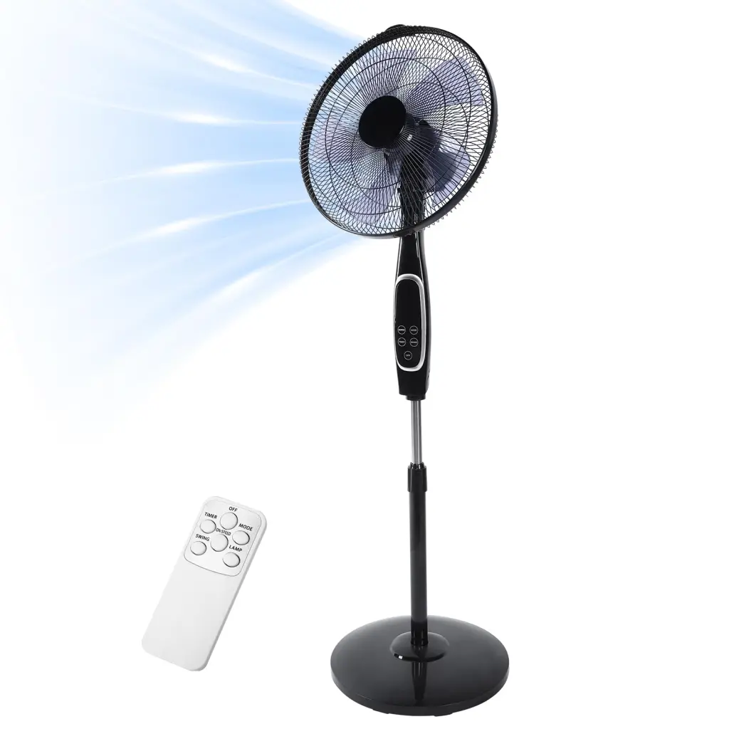 16 Inch Stand Fan Remote Adjustable Height 3 Speed Settings w1134dhs