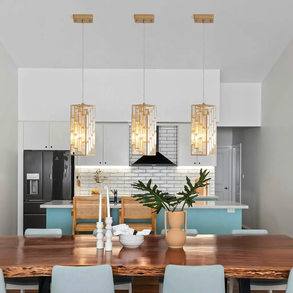 Modern Crystal Pendant Light 3 Pack Adjustable Hanging Ceiling Lamp lighting commune