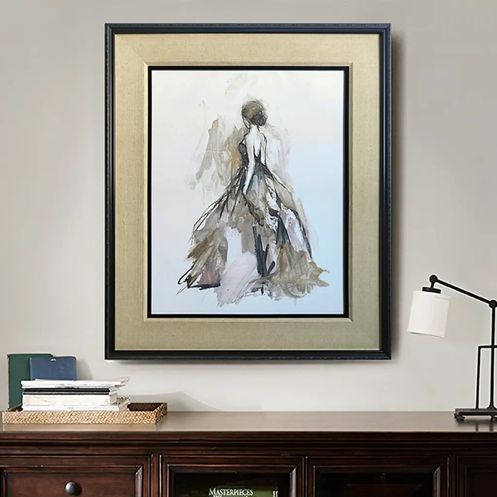 Moulding Liner Straight Fit Canvas Evening Charcoal Wood Frame jla