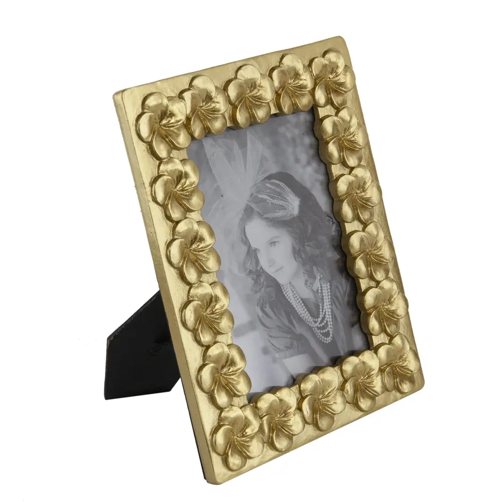 7.5X9.5 Vintage Gold Photo Frame Flower Design Gold Art Deco Picture Frame w2078