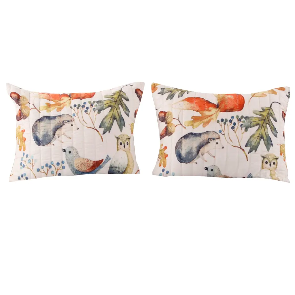26x20 Inches Quality Pillow Sham Fox and Owl Print Multicolor Design royal hampton