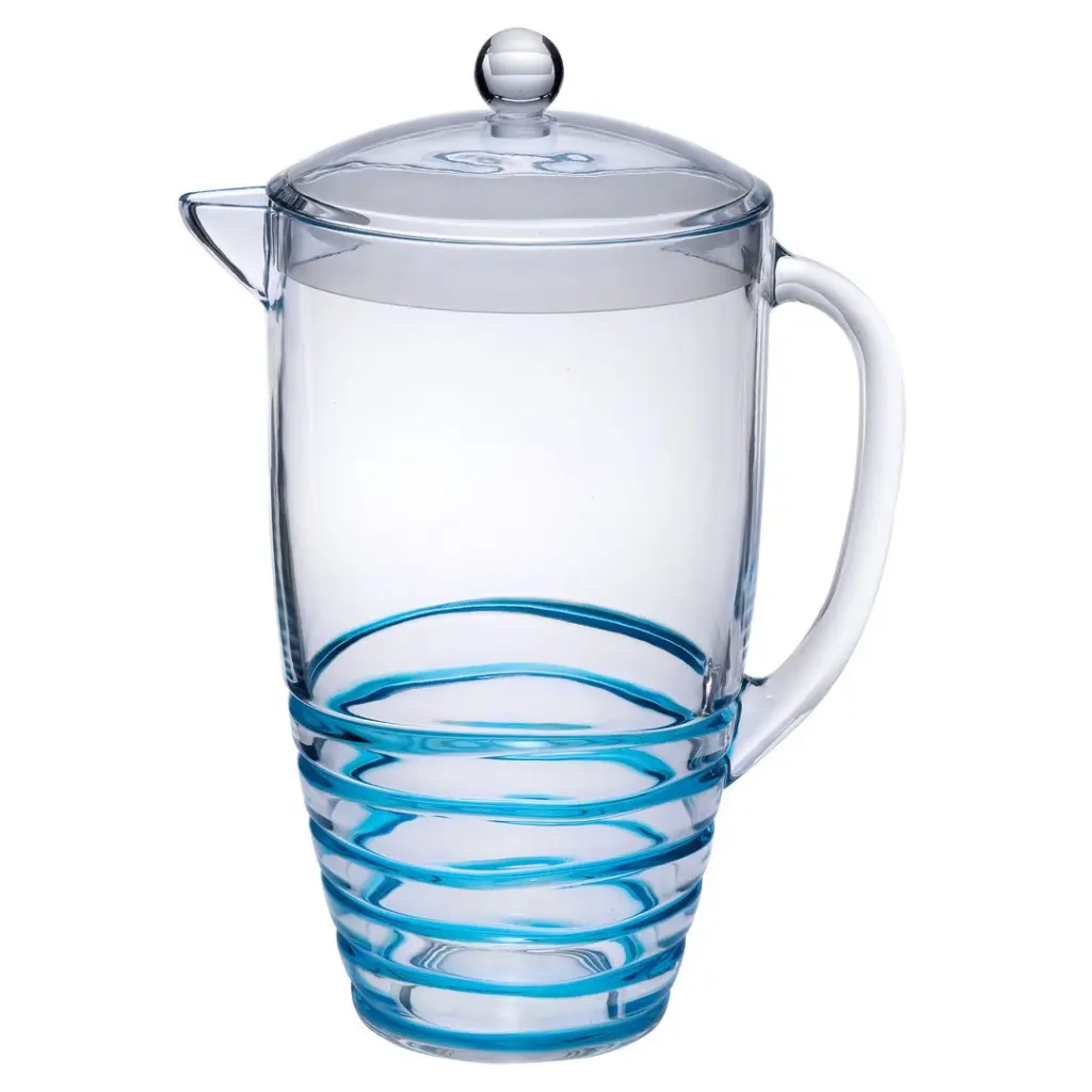 2.5 Quarts Water Pitcher Lid - Swirl Unbreakable Plastic Pitcher Refrigerator california drinkware