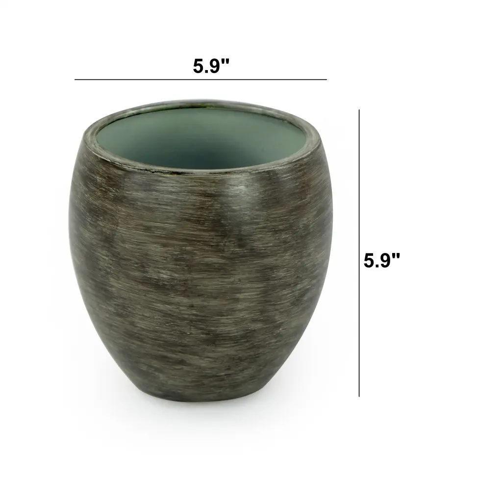 Intelligent Self Watering Round Planter Pot Indoor Outdoor Gray Wash dty home