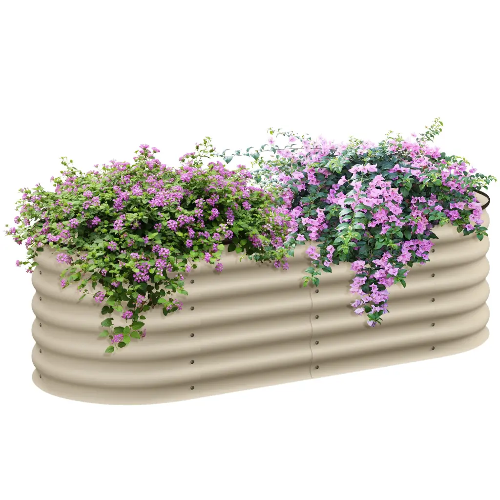 Outsunny 4.9 X 2 X 1.4 Feet Galvanized Raised Garden Bed Kit Outdoor Metal Planter aosom business
