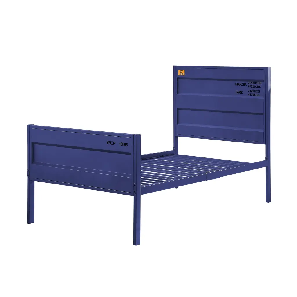 Blue Twin Platform Bed Frame No Box Spring Required Iron Bedroom Furniture furniture max
