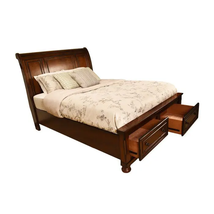 Baltimore Queen Storage Platform Bed Dark Walnut Wood Frame Underbed Storage galaxy home furnishings