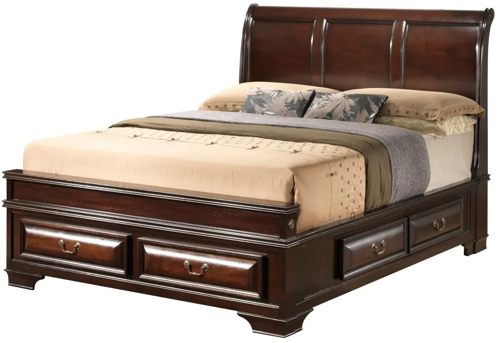 Lavita G8875A KB King Storage Bed Cappuccino Beige Particle Board glory furniture