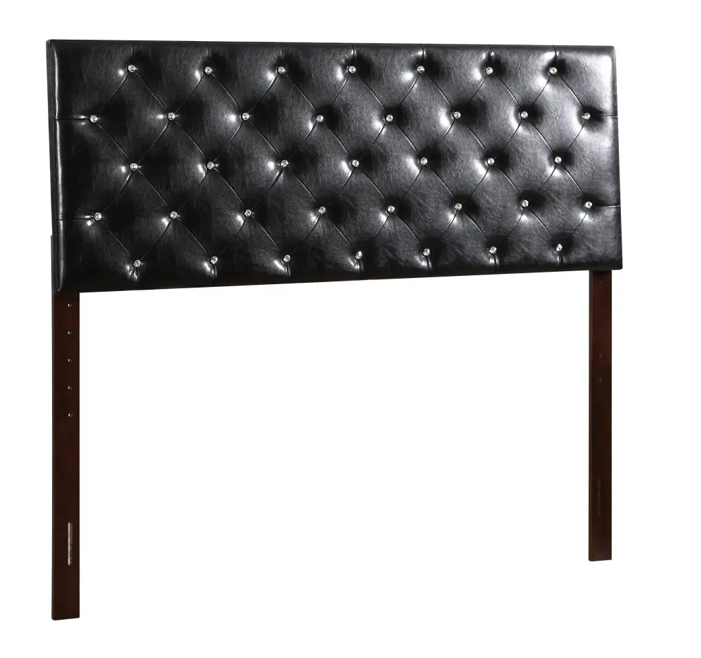 Super Nova G0132 QHB Queen Bed Black Foam PU Leather Platform Bed glory furniture