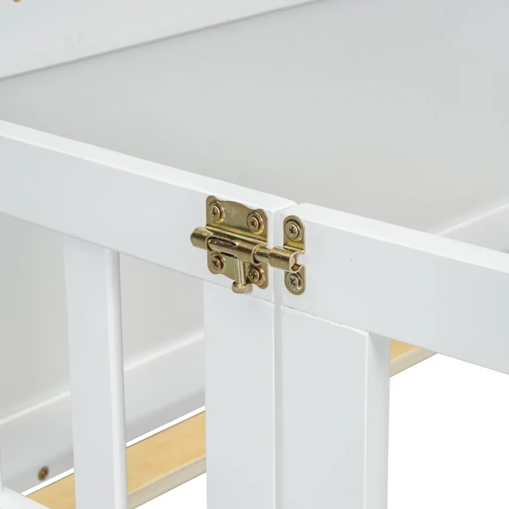 Twin Size Floor Platform Bed Constructed Book Storage Rack Door White inspirit