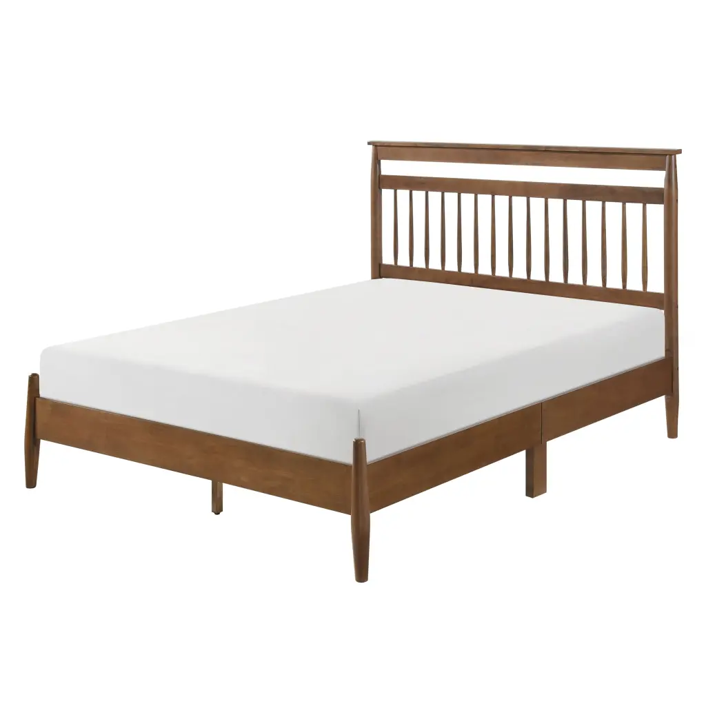 Transitional Design Full Platform Bed Chestnut Finish Wood Frame kanepe