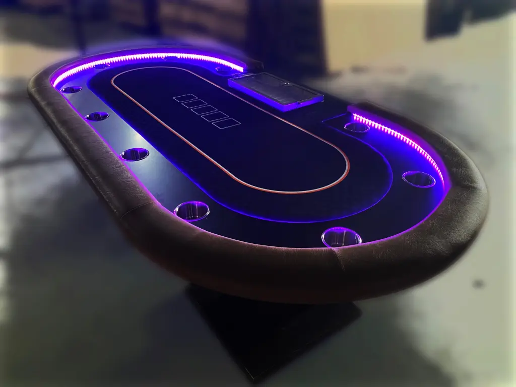96 Inch Luxury 10 Player Oval Black Speed Cloth Texas Holdem Casino Poker Table ino design