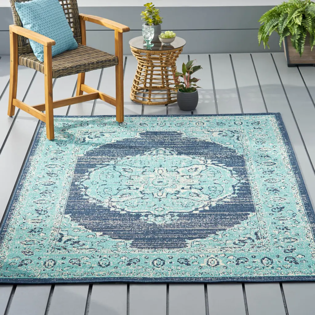 Blue Polypropylene Rug Home and Office nh-kisa