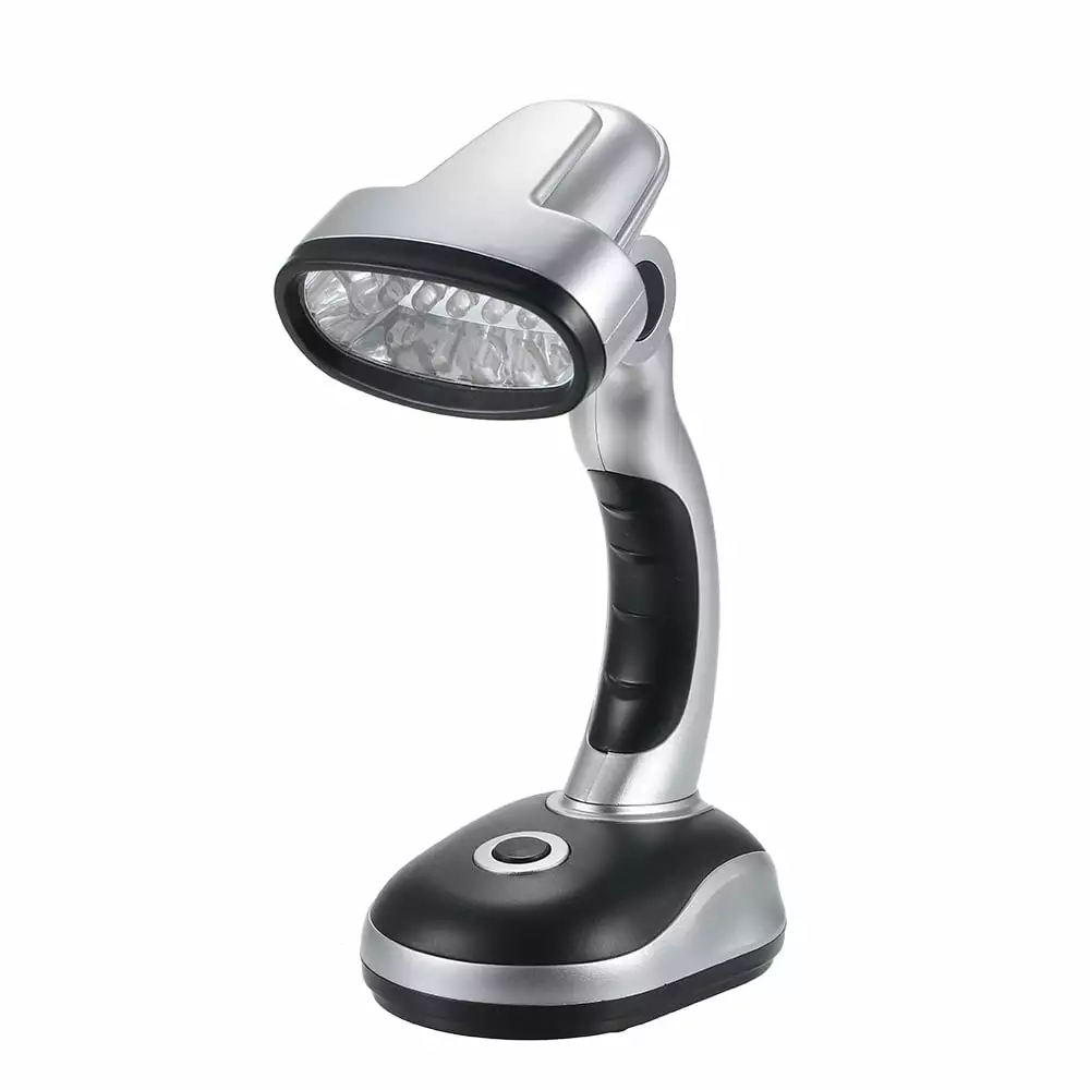 12 LED Portable Desk Light Table Lamp 3 AA Batteries Adjustable Angle Reading Working