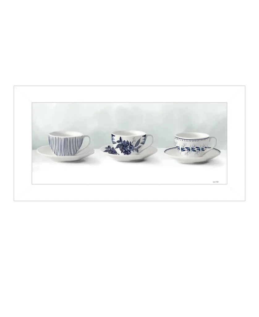 Cups & Saucers Houtilize Fenway Ready To Hang Framed Print White Frame trendy decor 4u