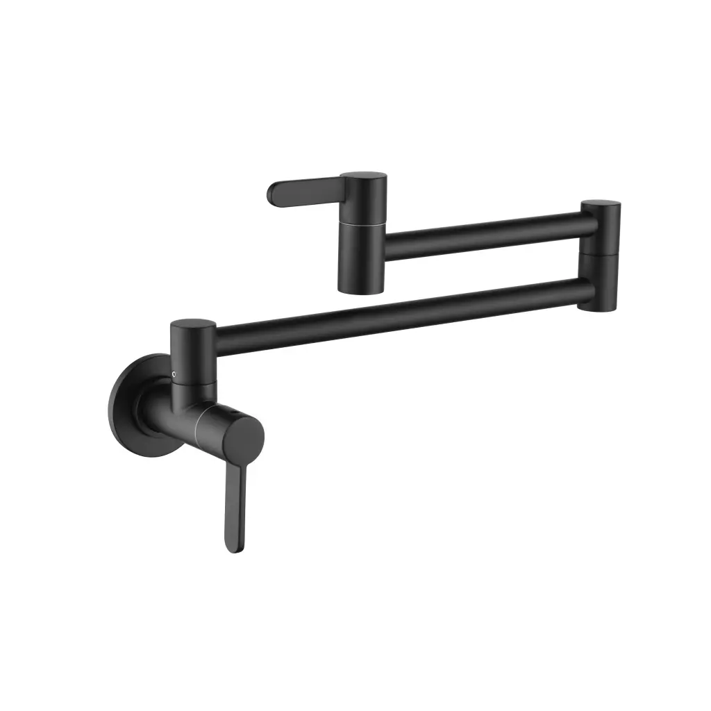 Matte Black Brass Pot Filler Faucet Wall Mount Kitchen w1272-deen