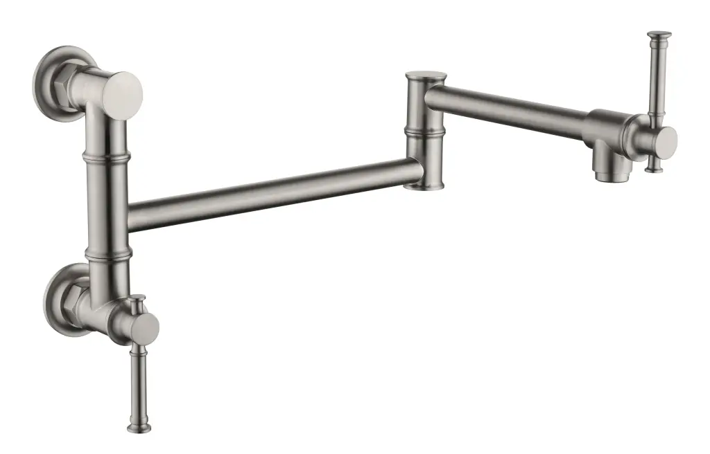 Wall Mounted Pot Filler Faucet Modern Brass Two Attachment Kitchen Sink w2287