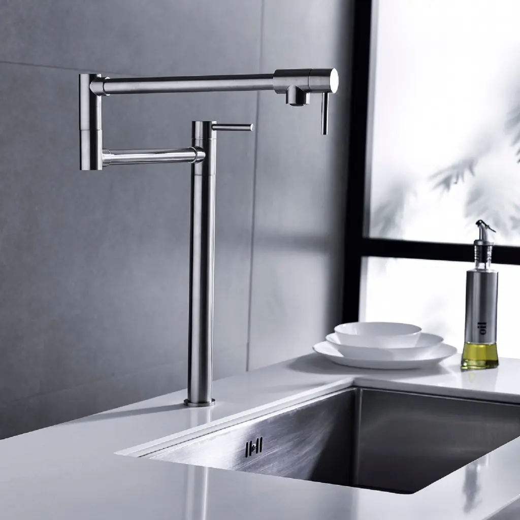 Pot Filler Faucet Extension Shank Brushed Nickel Brass Kitchen Sink Faucet w928 dongtu group