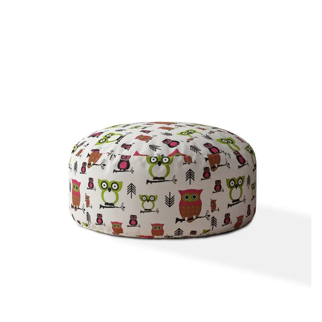 Hot Pink Round Zipper Pouf Cover Only 24In Dia X 20In Tall Indoor Use usa made pillow and pouf