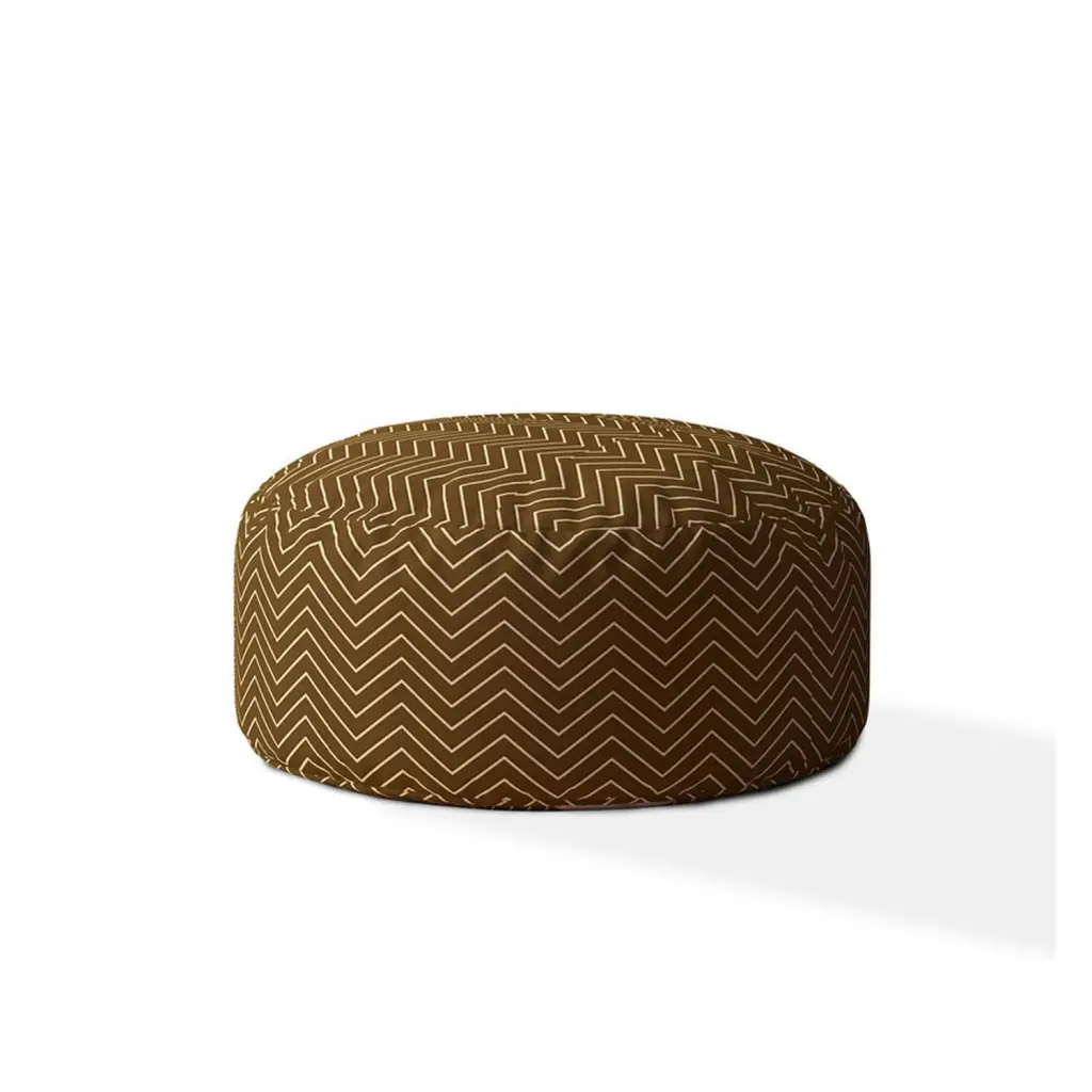 Indoor Dippity Caramel Round Zipper Pouf Cover Only 24In Dia X 20In usa made pillow and pouf