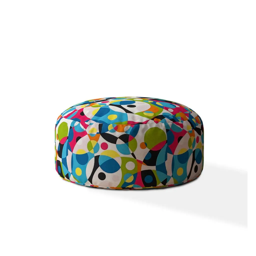 24 Inch Round Mod Mod Pouf Stuffed Extra Beads Indoor Zipper Pouf usa made pillow and pouf