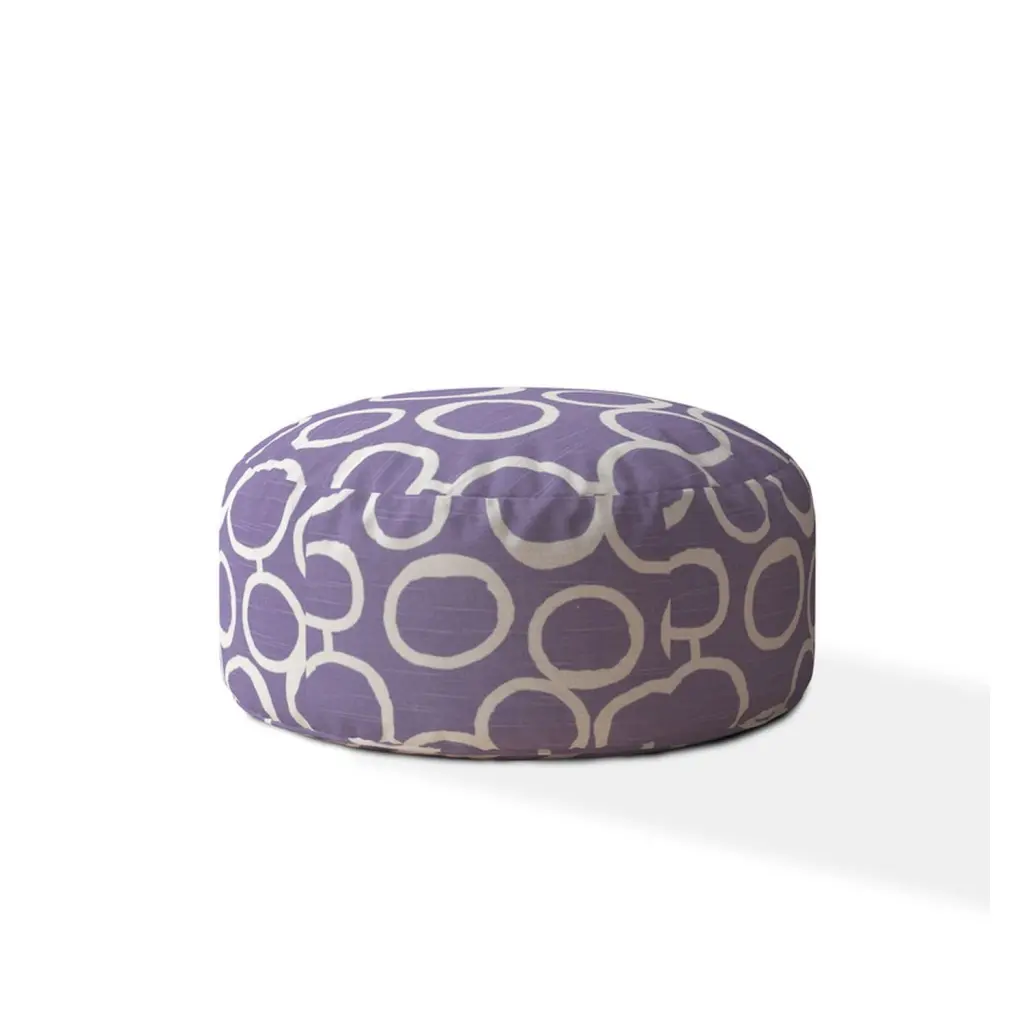 Indoor Bubble Med Purple Round Zipper Pouf - 24In Dia X 20In Cover Only usa made pillow and pouf