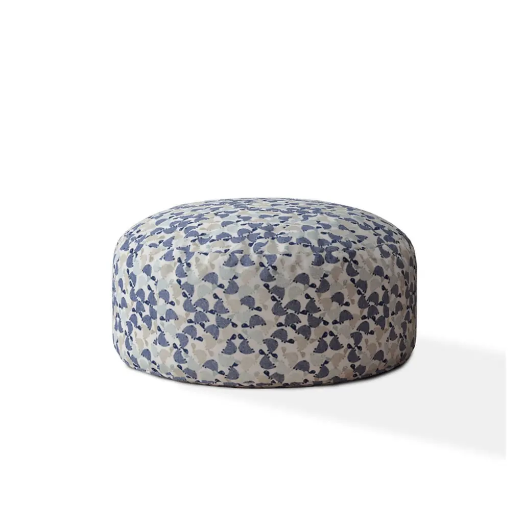 Indoor Turtle Life Vintage Navy Round Zipper Pouf Cover Only 24 Inch Diameter usa made pillow and pouf