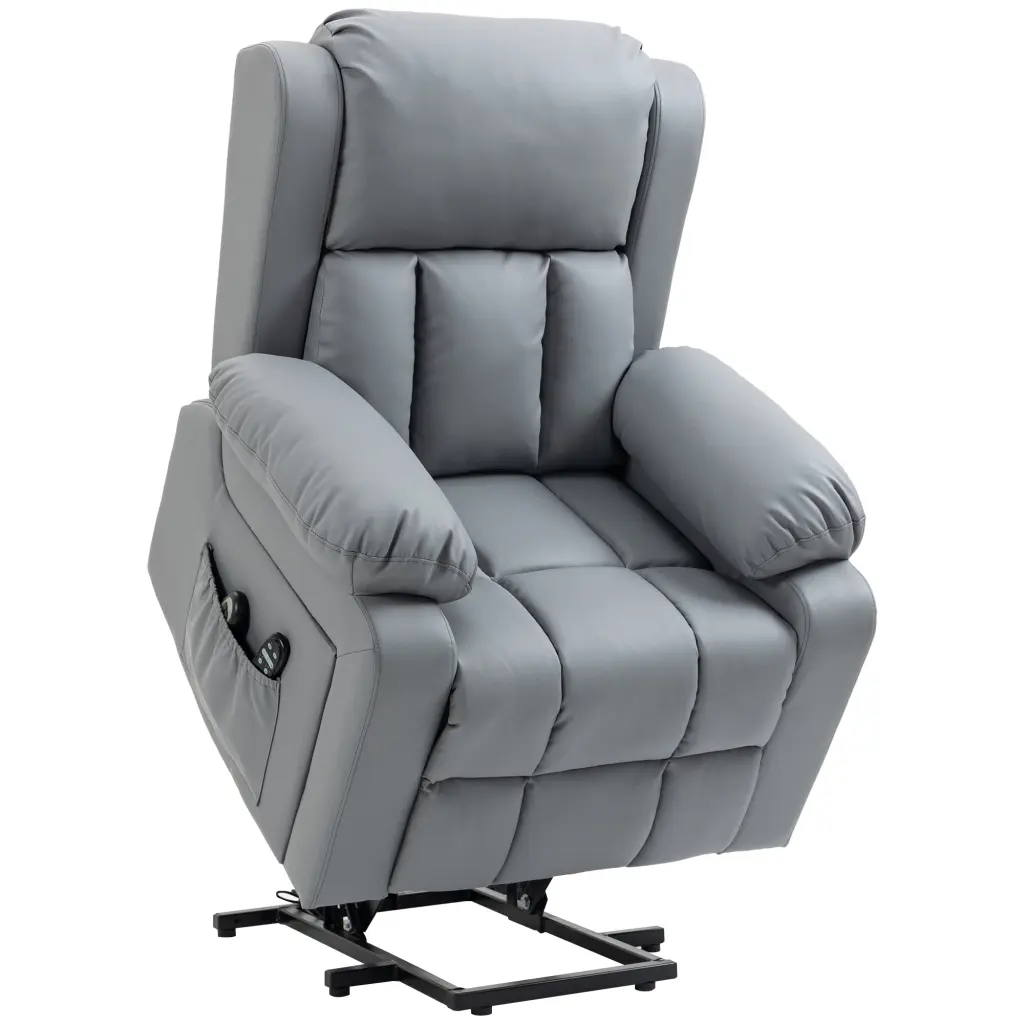 Homcom Electric Power Lift Recliner Chair PU Leather Remote Control aosom business