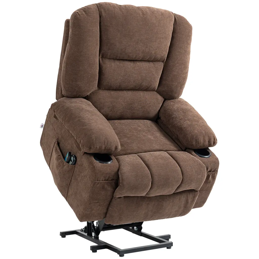 Homcom Power Lift Recliner Chair Sofa Vibration Massage and Heat Function aosom business