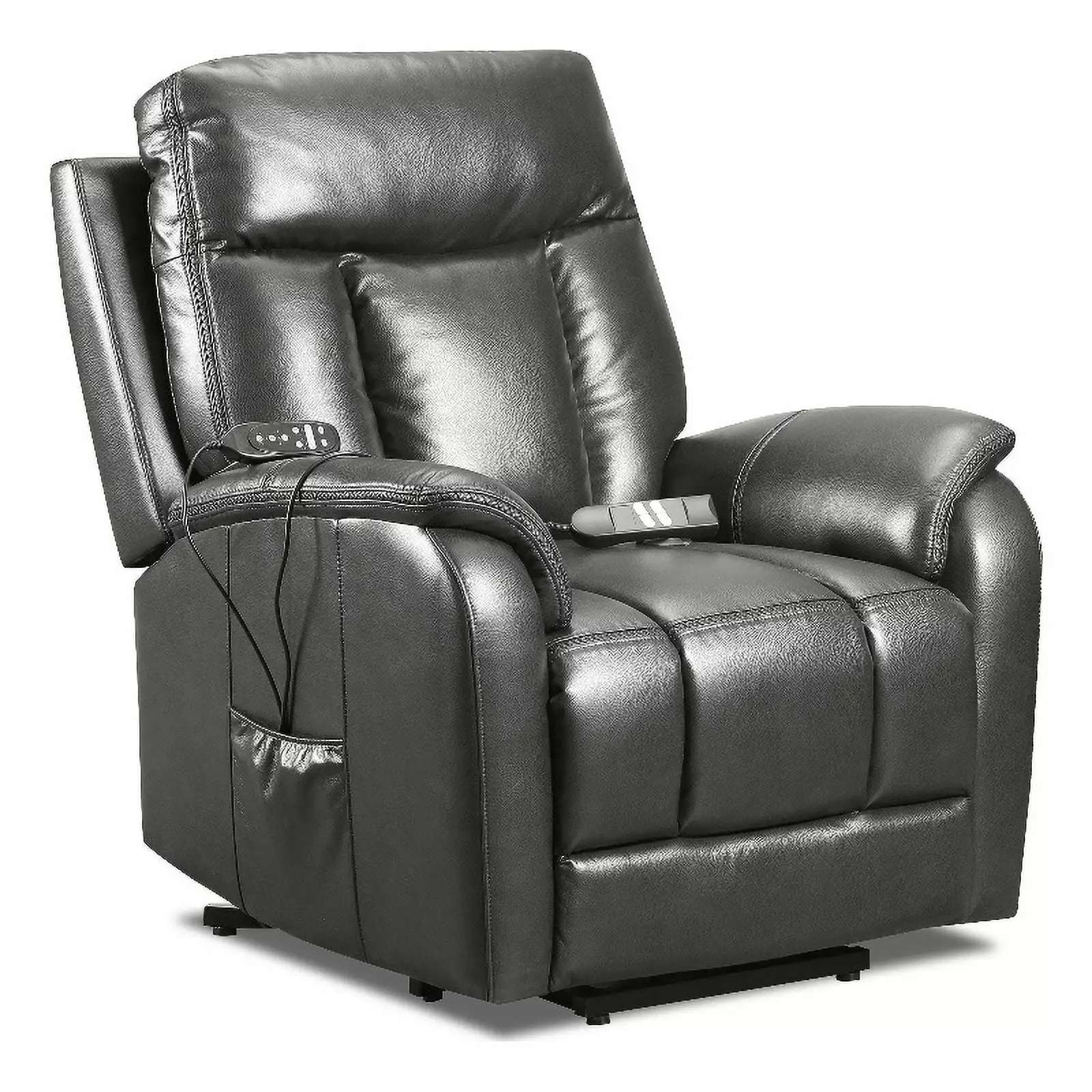 Behold Home Jamey Charcoal Power Lift Recliner - Elderly Comfort Chair Easy Lift