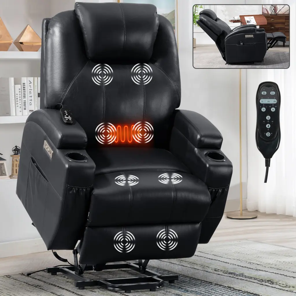 Up To 350Lbs Okin Motor Power Lift Recliner Chair Elderly Heavy Duty comfortmax