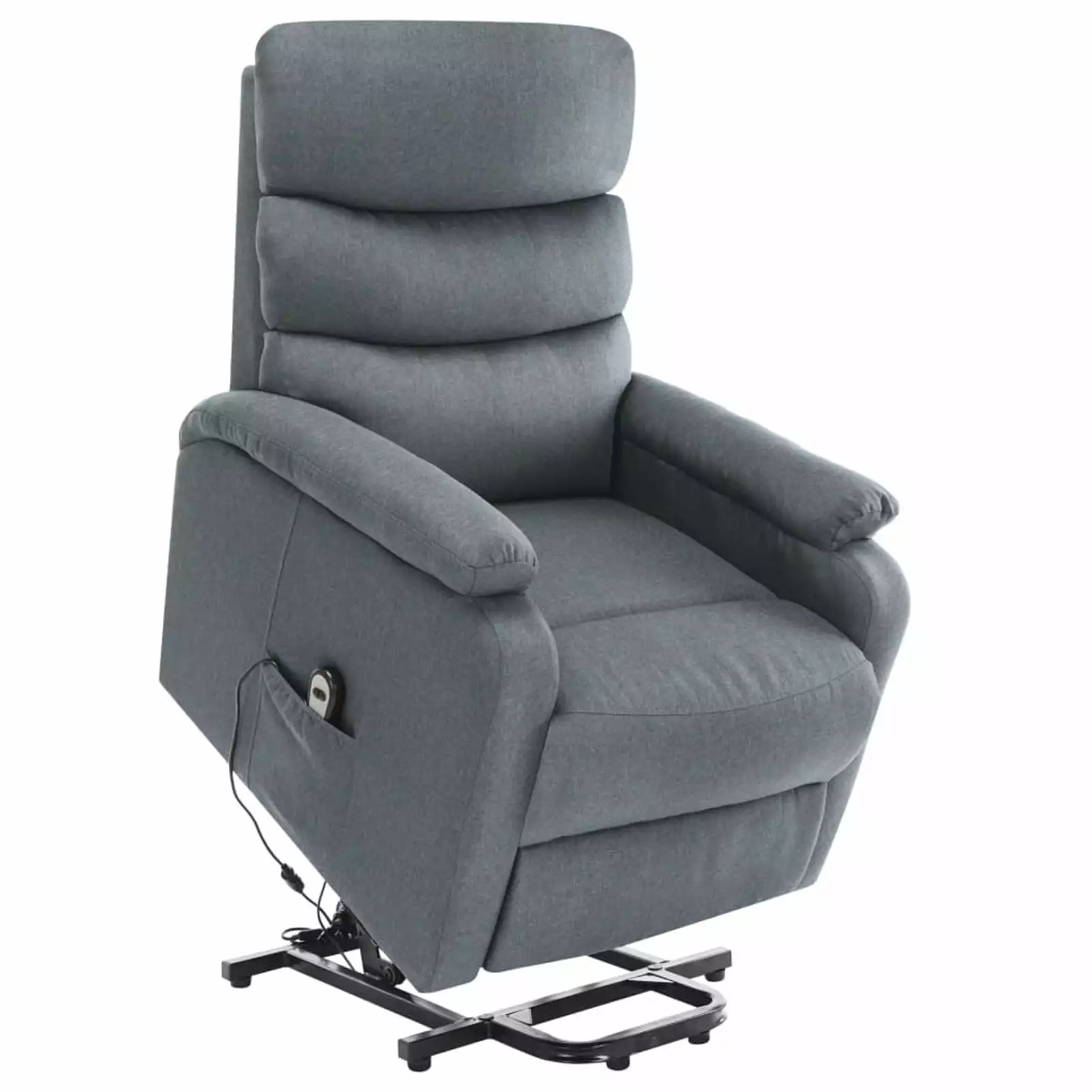 Anself Power Lift Chair Extended Footrest Massage Recliner Elderly Light Gray Fabric Electric Sofa iKayaa