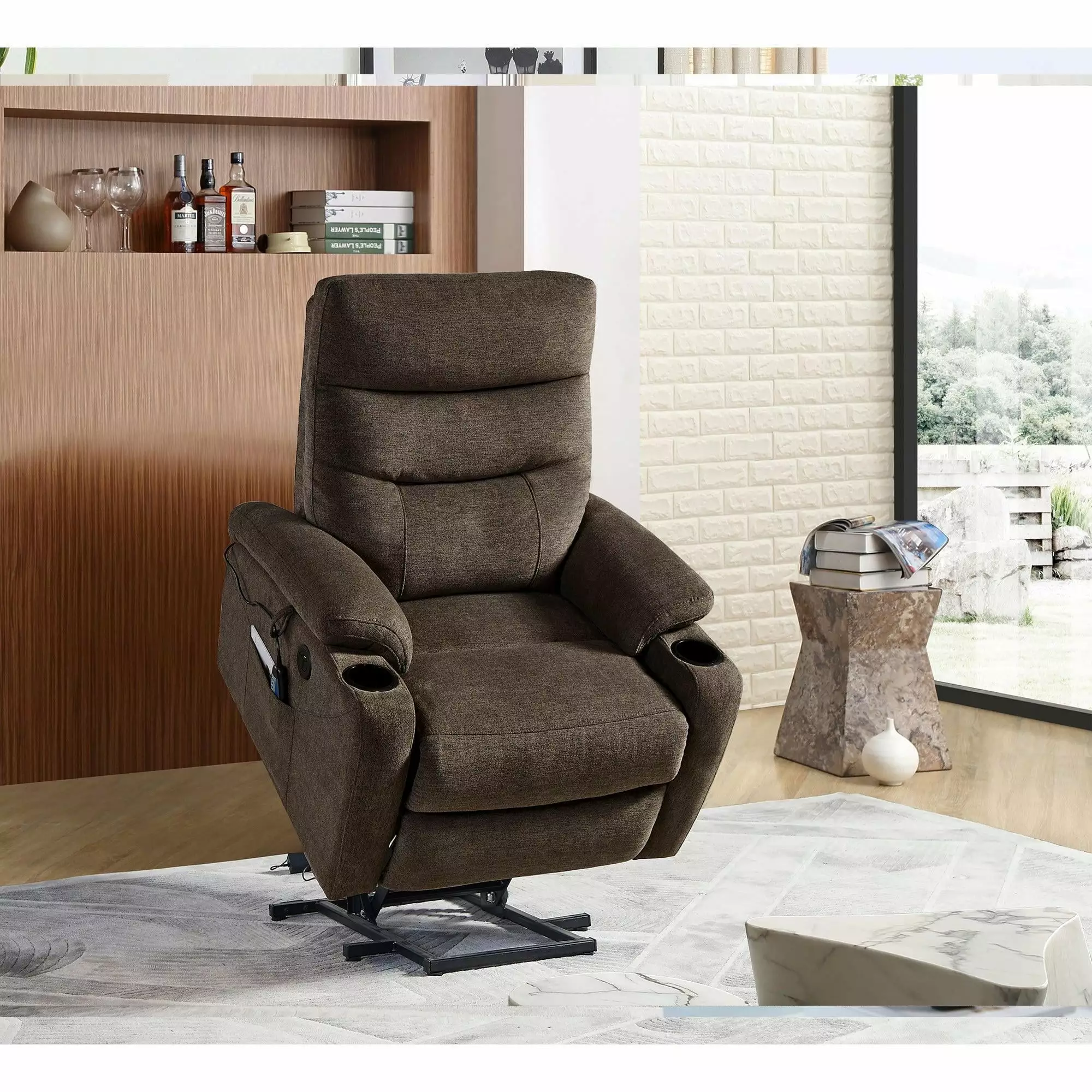 Living Pavilion Liyasi Electric Power Lift Recliner Chair Sofa Massage Heat Elderly